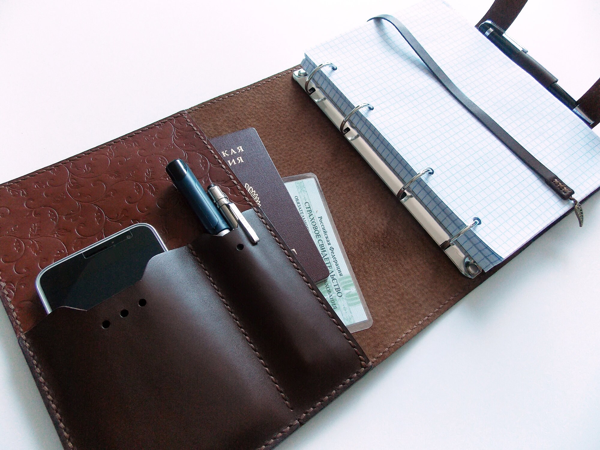 Refillable leather journal a5 ring binder planner ring Etsy