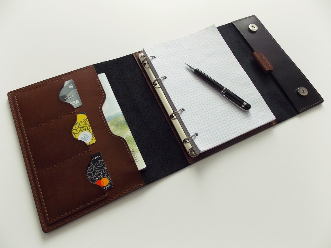 Custom leather journal leather organizer leather refillable Etsy