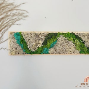 Arte mural de musgo de reno preservado: Decoración minimalista moderna (12,7 x 45,7 cm)