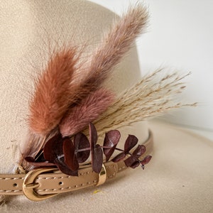 Hat feathers, feathers for hat, dried flowers and feather accent, feathers for fedora, cowboy hat, or floppy hat - MAROON