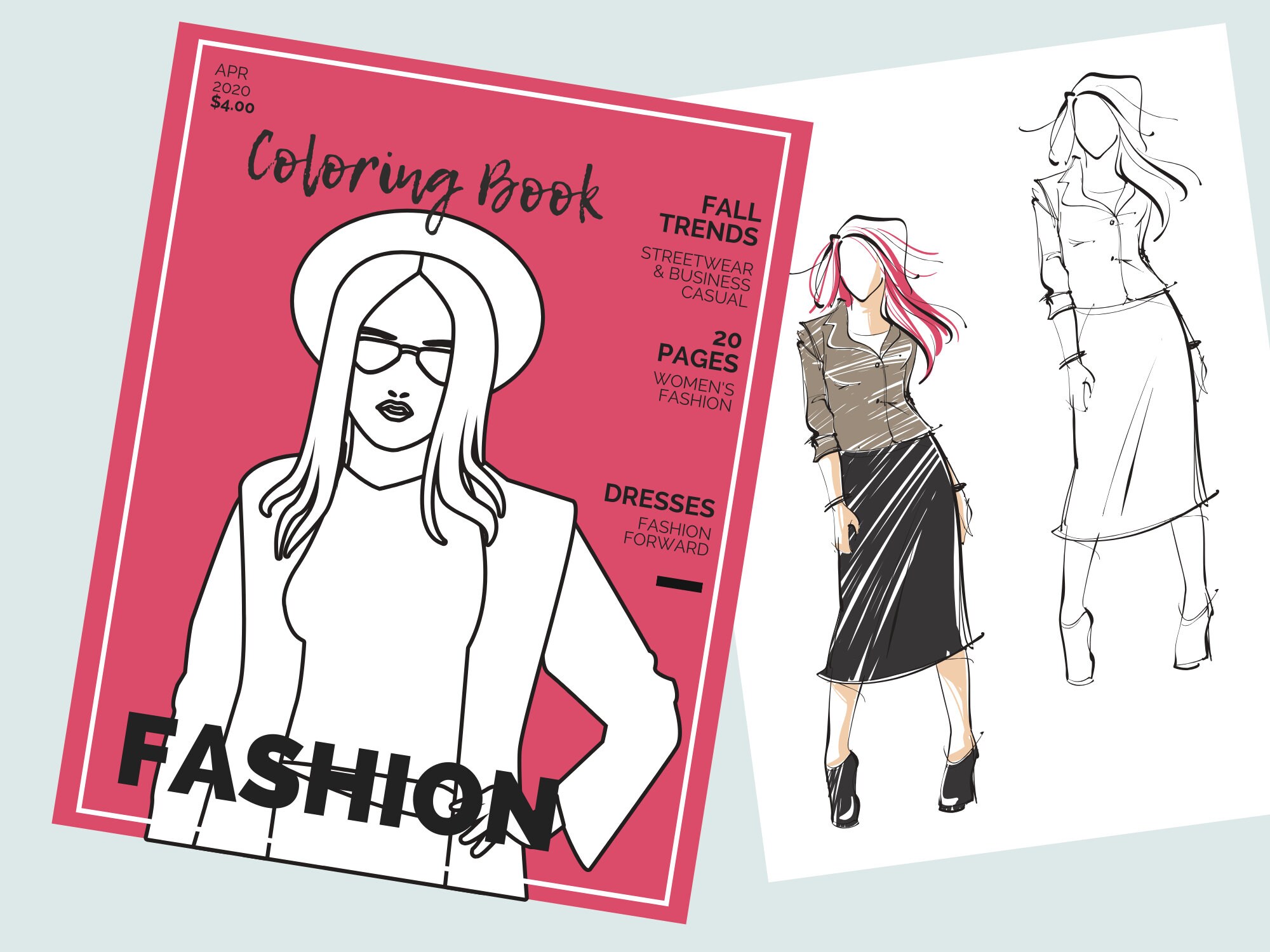 Download Fashion Coloring Book Printable Coloring Book Fashion Etsy
