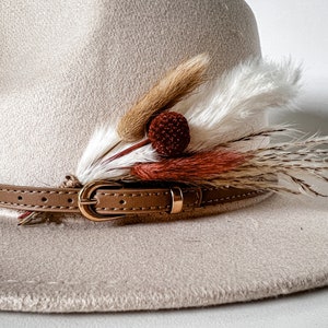 Hat feathers, feathers for hat, dried flowers and feather accent, feathers for fedora, cowboy hat, or floppy hat - MAROON Craspedia
