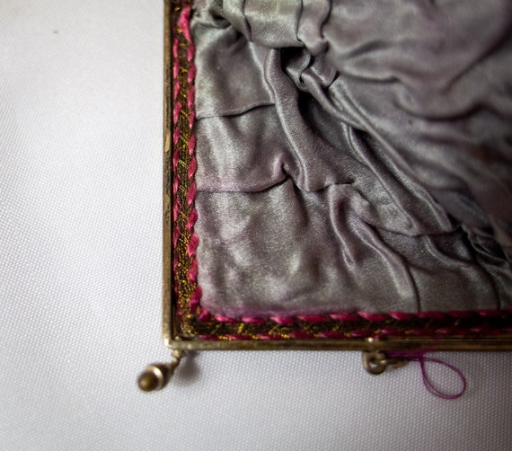 Victorian Antique Black Beaded Snap Handbag - VER… - image 5
