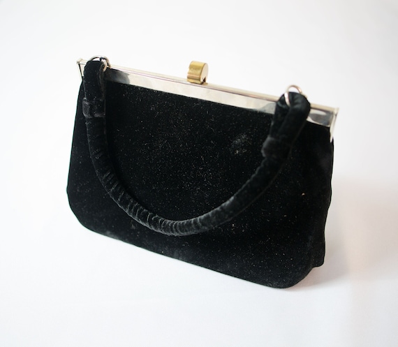 Antique 1950's Garay Velvet Small Handbag w/ Coin… - image 2