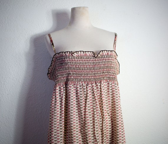 Vintage 60's Boho Prairie Maxi Dress Size Large - image 1