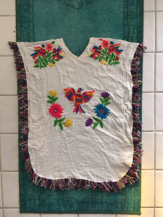 Mexican embroidered coverup, poncho, boho, hippie