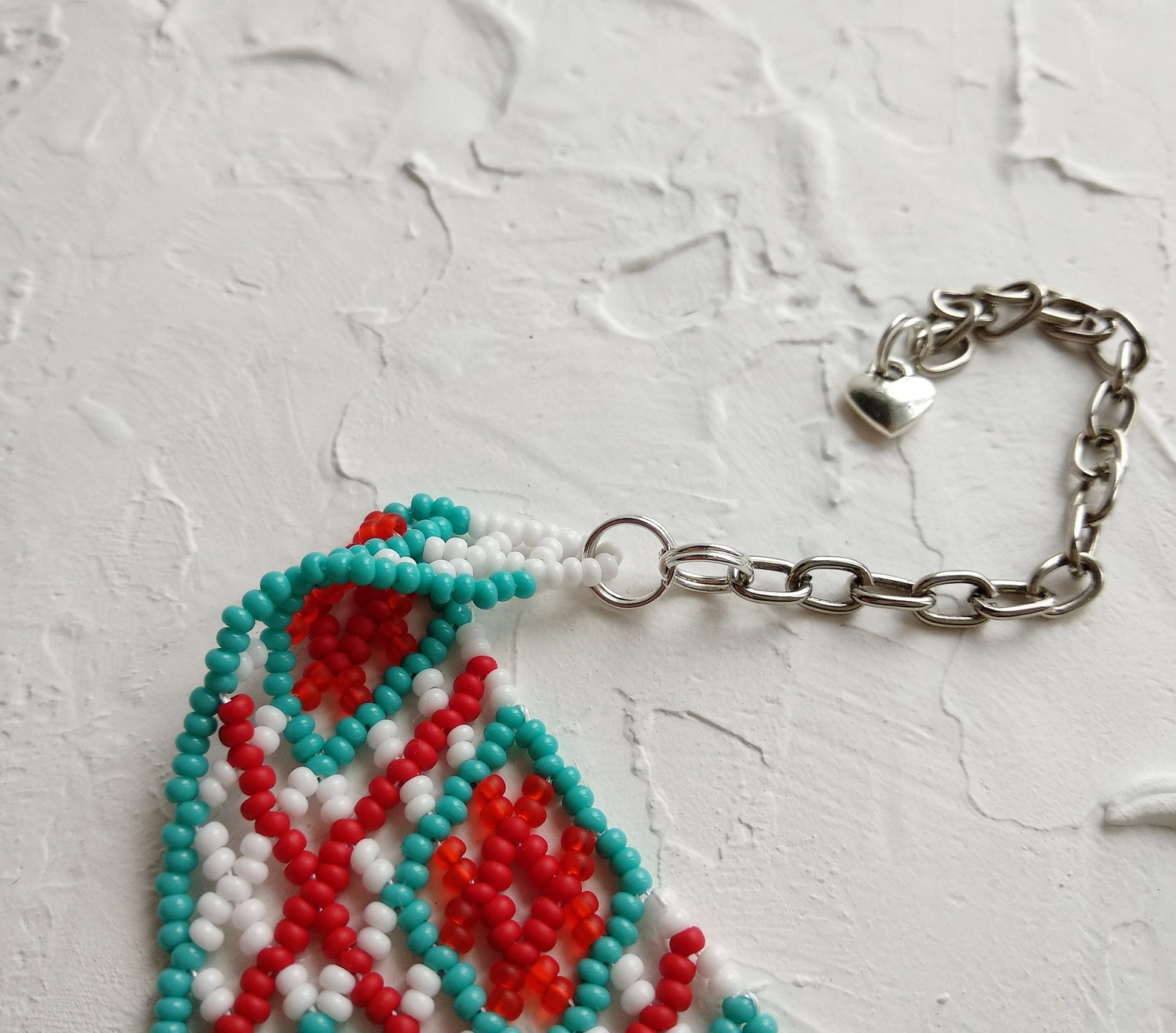 Beaded Scarf Necklace Beaded Netted Scarf Beaded Netted Etsy