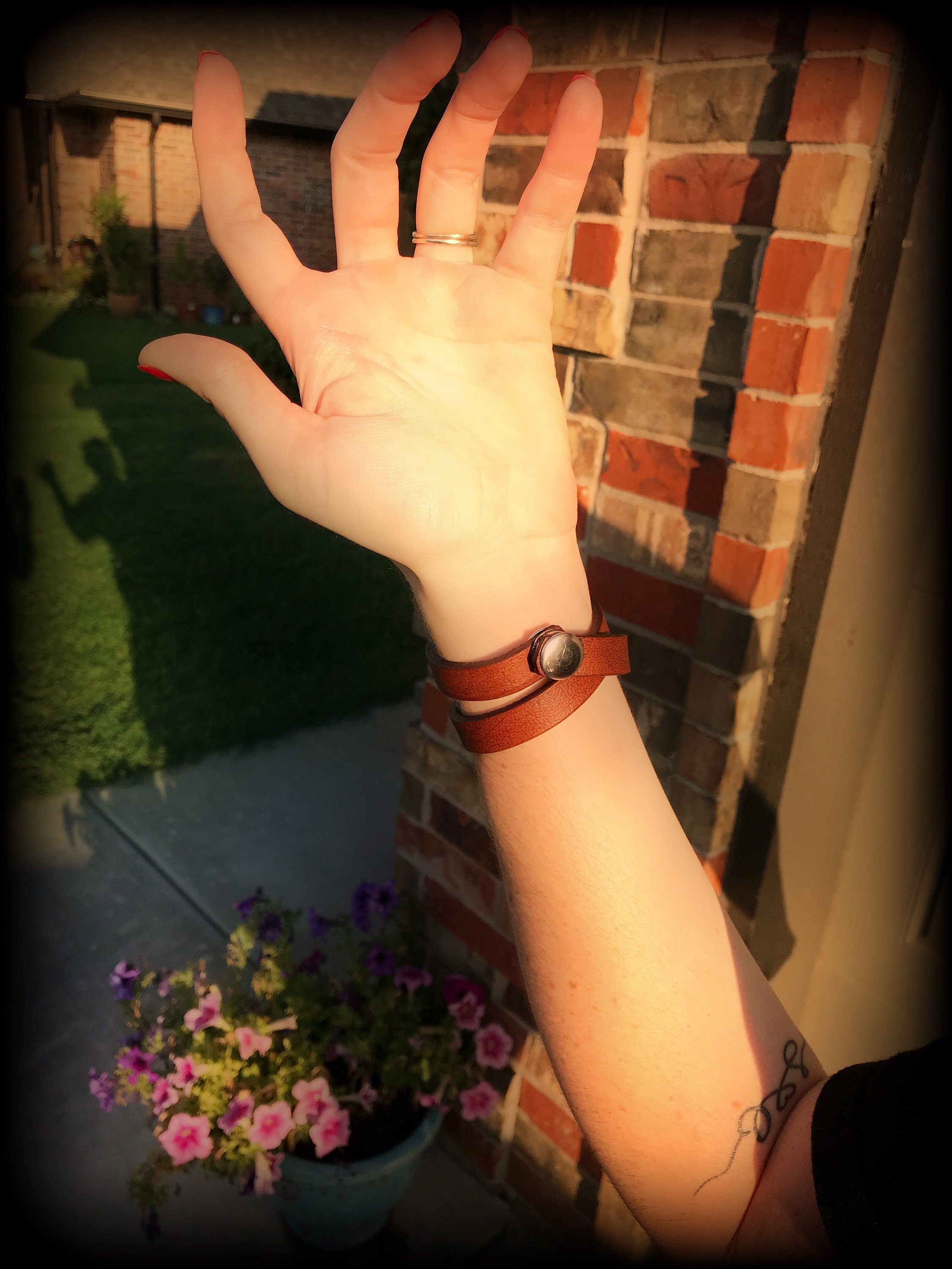 Wrap Around Leather Bracelet Etsy