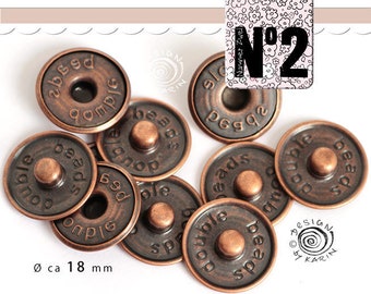 Nr 040 | 10 Druckknopf Rohlinge  | bronzefalben ø 18 mm