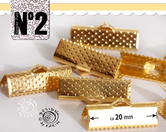 10 abrazaderas de banda de metal de color dorado - estable - cada una de unos 20 mm de ancho - No. 108