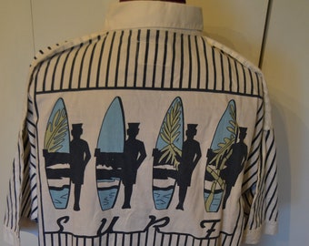 Vintage Pinstripe Surf Short Sleeve Button Up