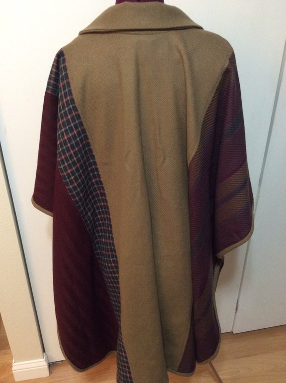 Vintage Wool Patchwork Poncho - image 3