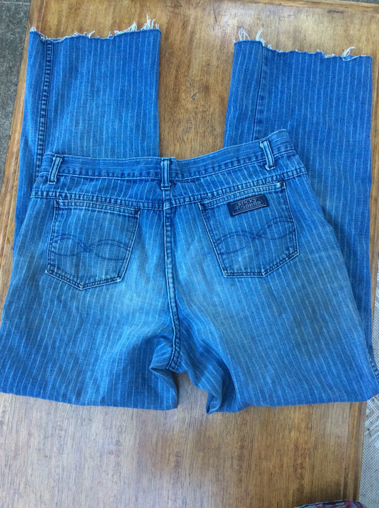 Vintage Sticky Fingers Distressed Pinstripe Jeans Etsy