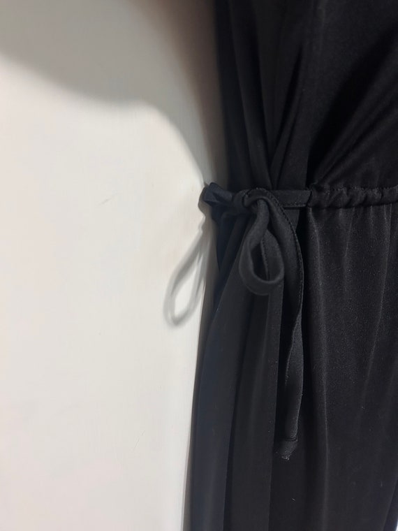 70’s Lace Up Black Maxi Prairie Dress - image 6