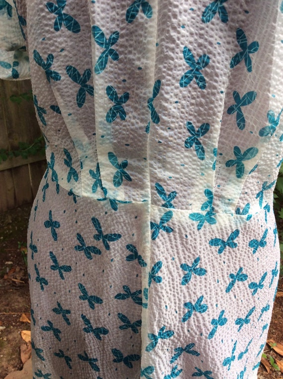 40's Sheer Mod Butterfly Dress - image 5