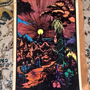 70's Lost Horizons Black Light Fuzzy Poster - Etsy