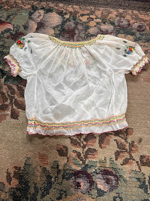 30’s/40’s Embroidered Hungarian Blouse - image 4