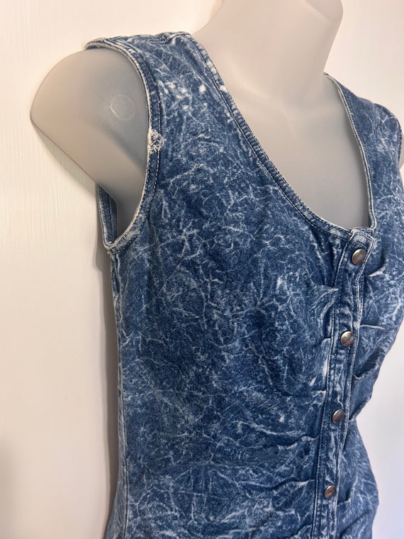 Vintage Acid Wash Bodycon Dress - image 2