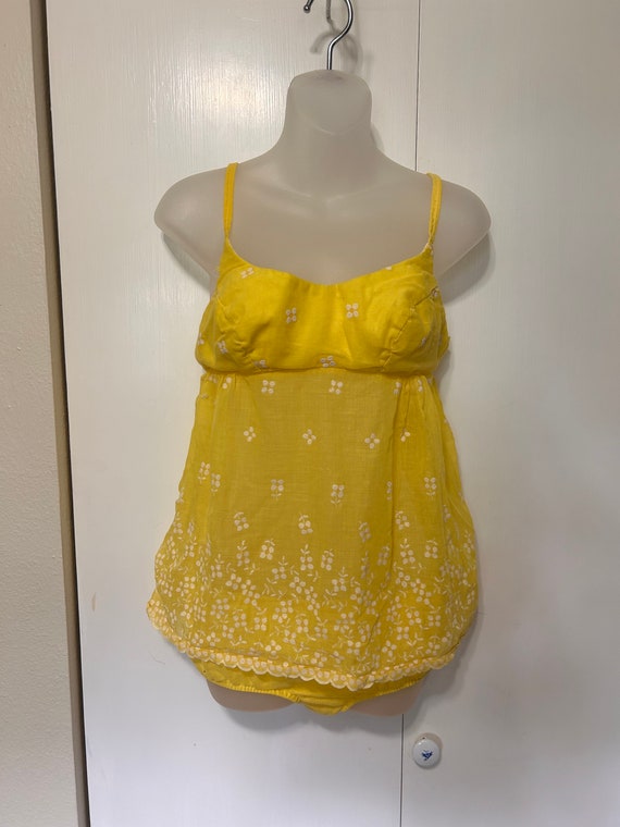 70’s Floral Sunshine Yellow Lingere Set