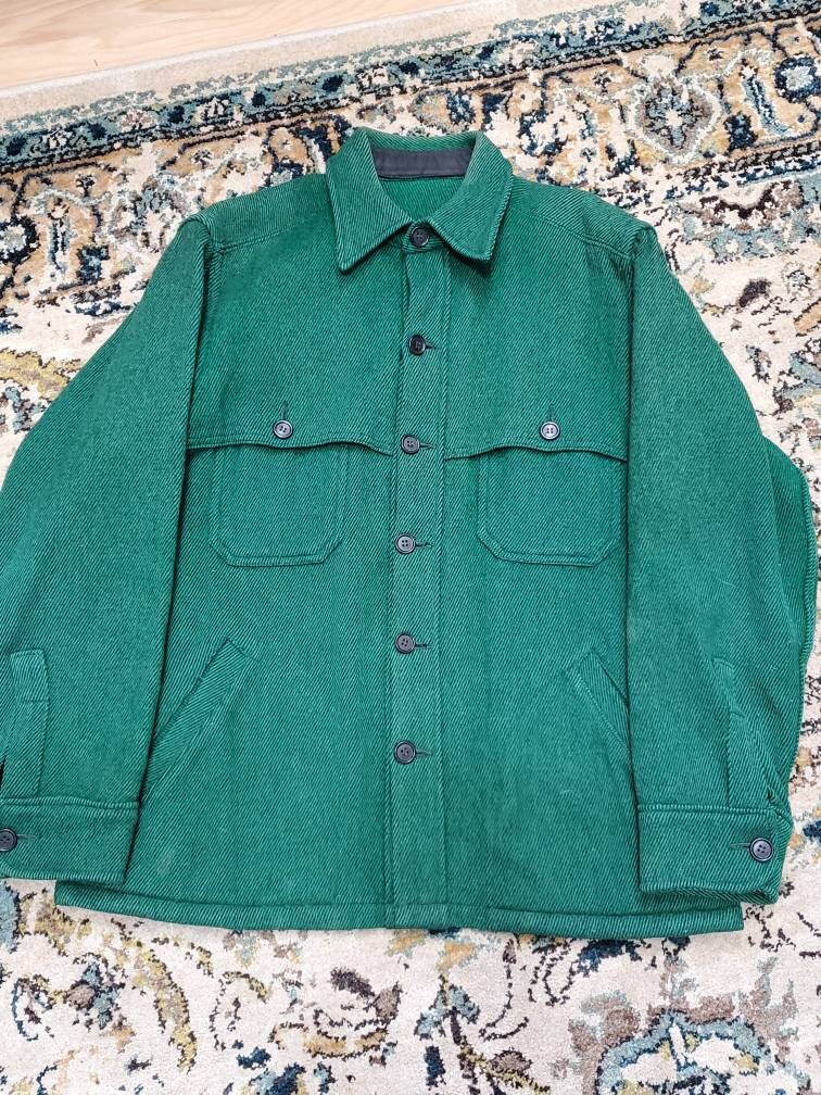 green wool hunting jacket
