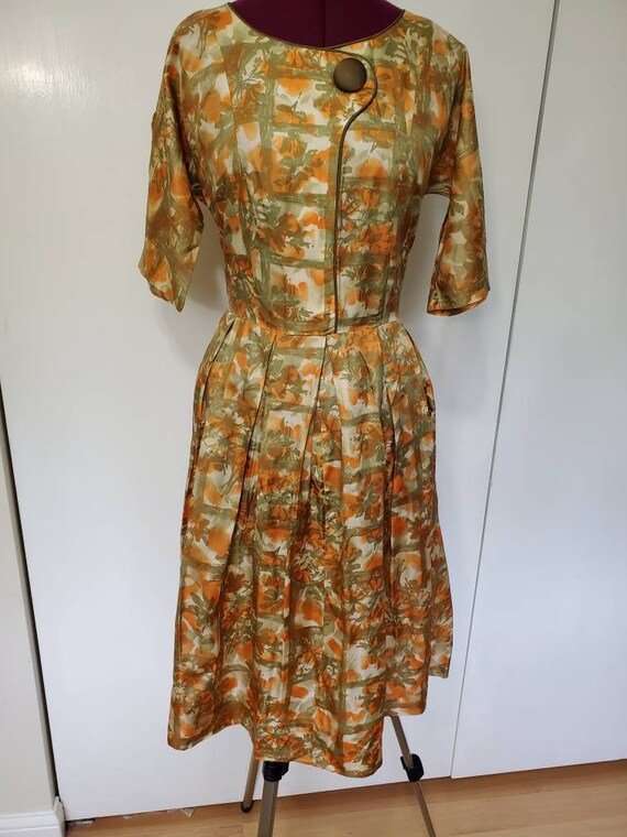 Vintage Handmade 40's Silk Floral Dress