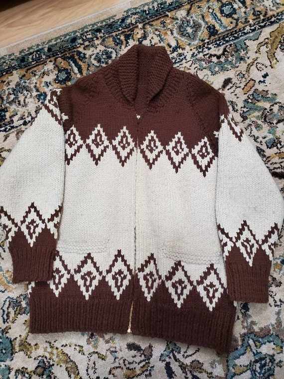 Vintage Handknit Cowichan Sweater - image 1