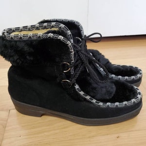 70's Snowland Faux Fur Moccasin Snow Boots image 1