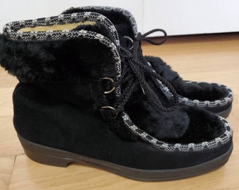 70's Snowland Faux Fur Moccasin Snow Boots