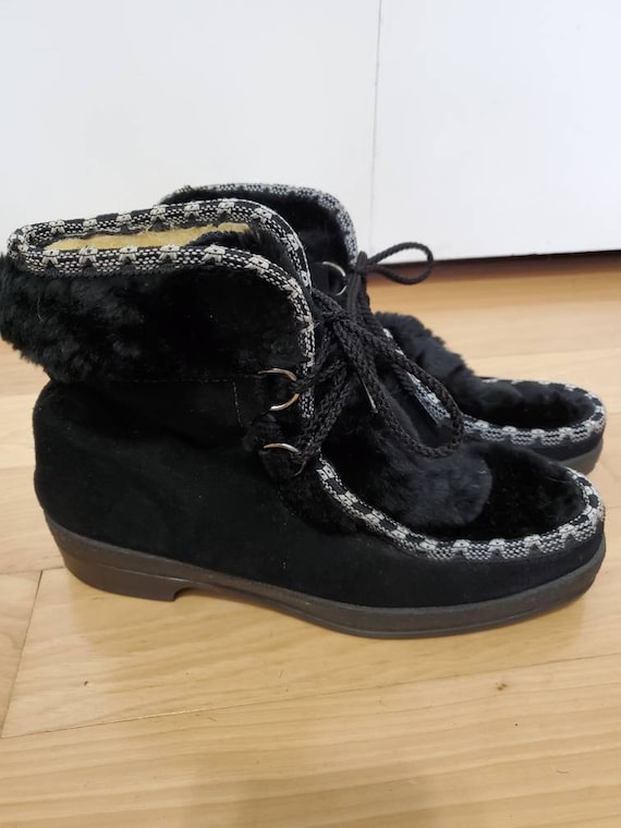 70's Snowland Faux Fur Moccasin Snow Boots - image 1