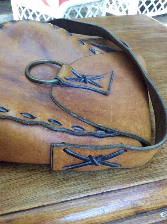 Vintage Handmade Leather Shoulder Bag Gem