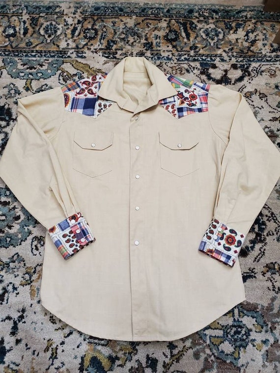 70's Handmade Patchwork Western Shirt