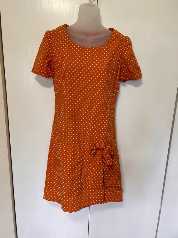 Vintage Flocked Burnt Orange Romper