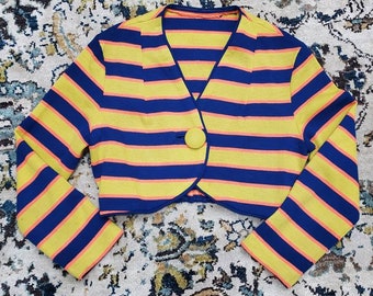 vintage Veste courte à rayures funky