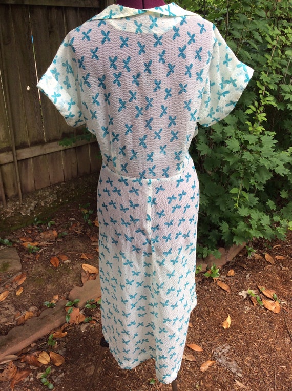 40's Sheer Mod Butterfly Dress - image 4