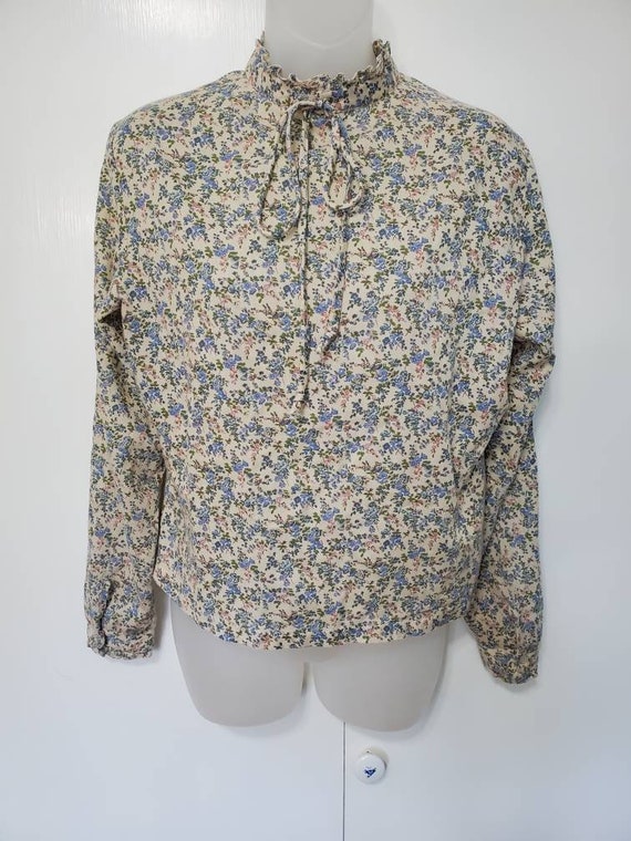 70's Floral Prairie Blouse - image 1