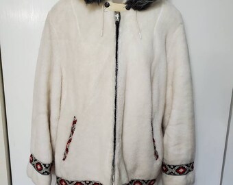 Made By Johnny MBJ WJC2068 Womens Inner Fur Lined Military Anorak Parka Jacket Detachable Hood Fur Trim S Mocha