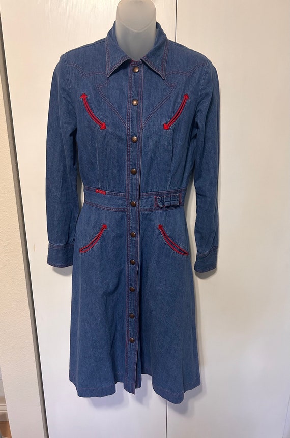 70’s Plain Jane Denim Western Dress