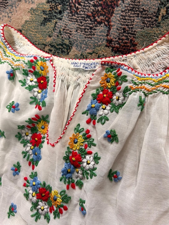 30’s/40’s Embroidered Hungarian Blouse - image 3
