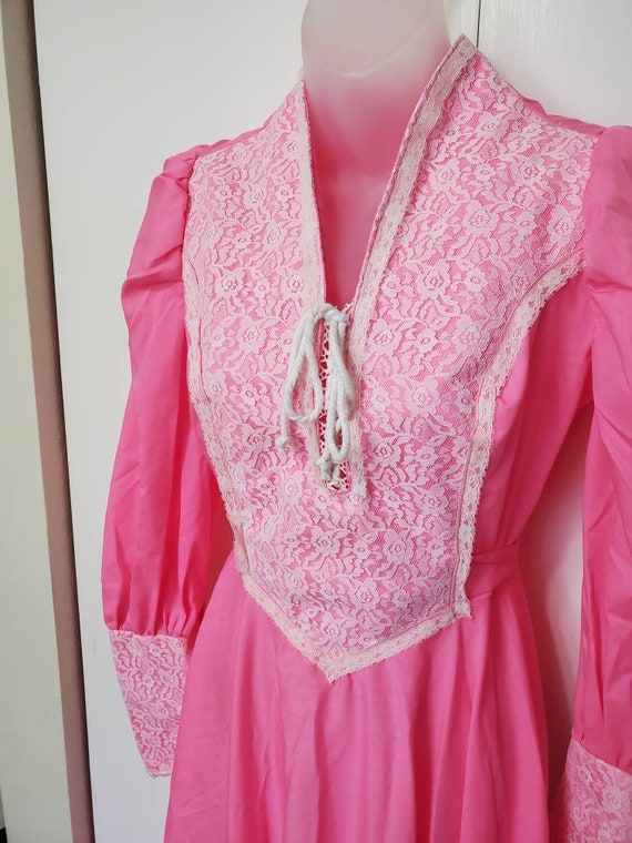 Vintage Bubblegum Pink Prairie Dress - image 2