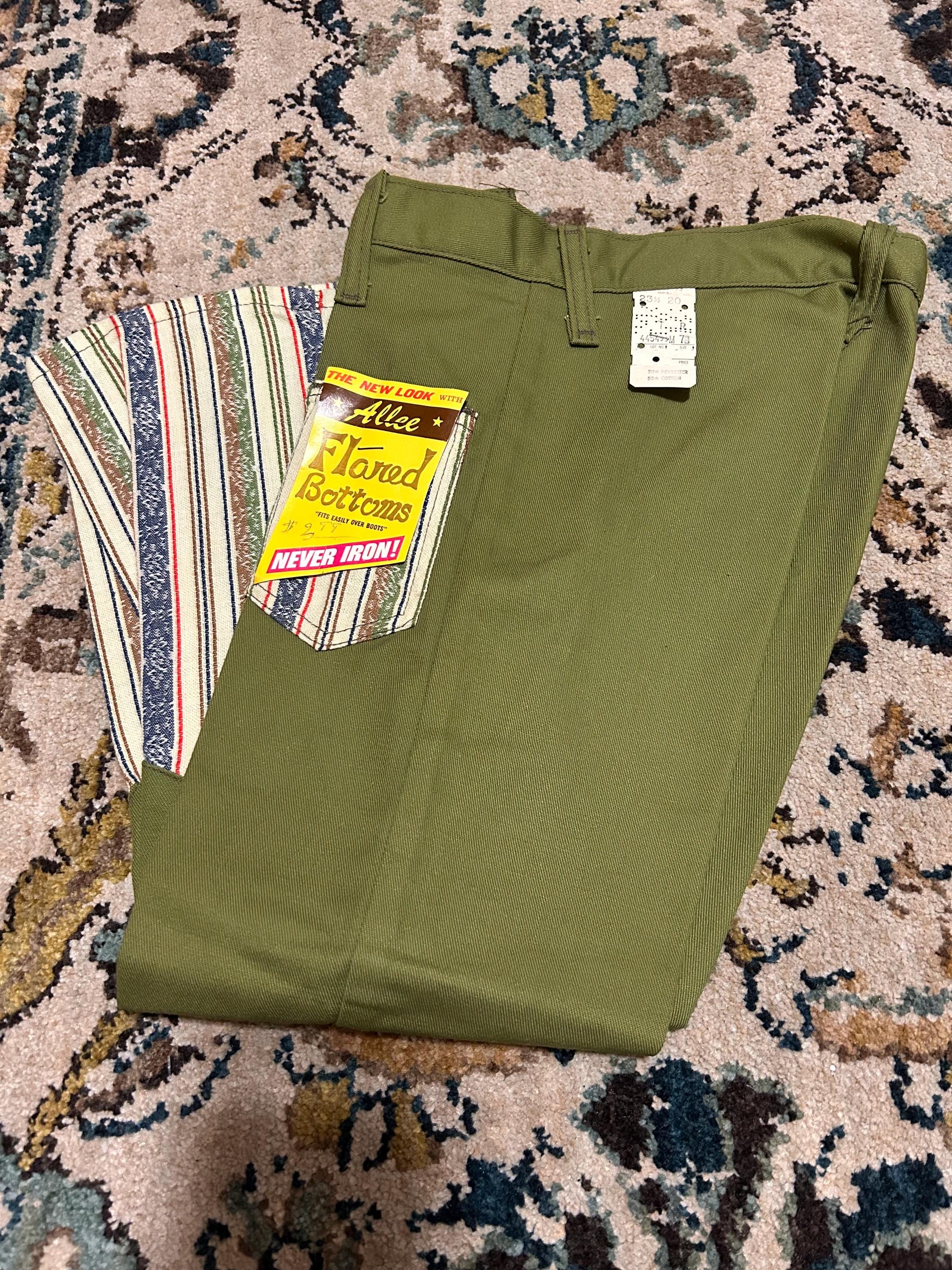 70's DEADSTOCK Western Flared Pants with Striped Accents