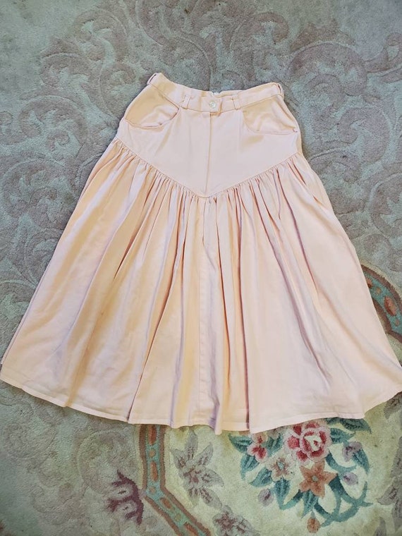 Vintage Handmade Pink Western Circle Skirt - image 1