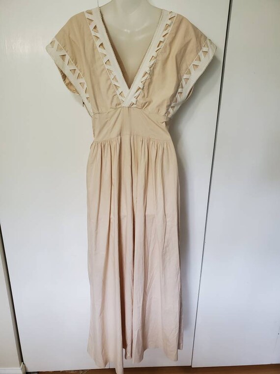Handmade 60's Geometric Cream Lace Dress - image 4