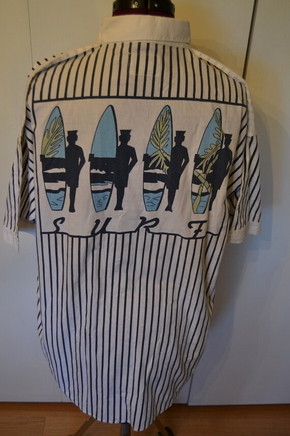 PINSTRIPE SHORT CUFF SLEEVE BACK BUTTON CROP TOP