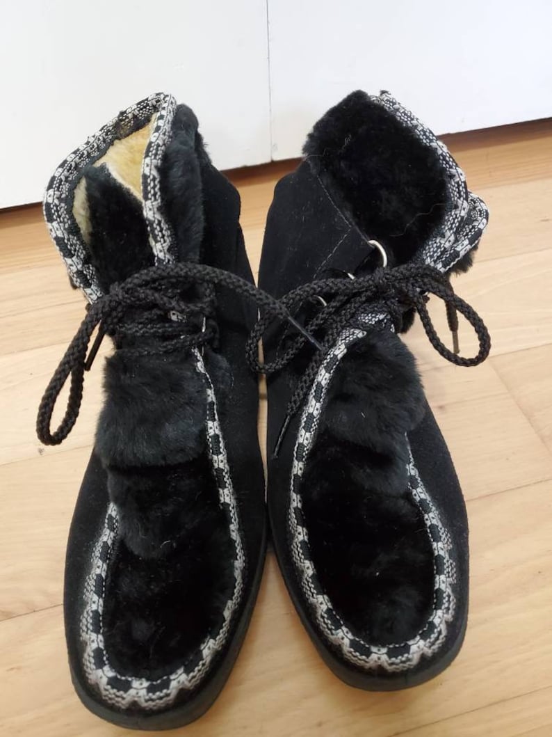 70's Snowland Faux Fur Moccasin Snow Boots image 3