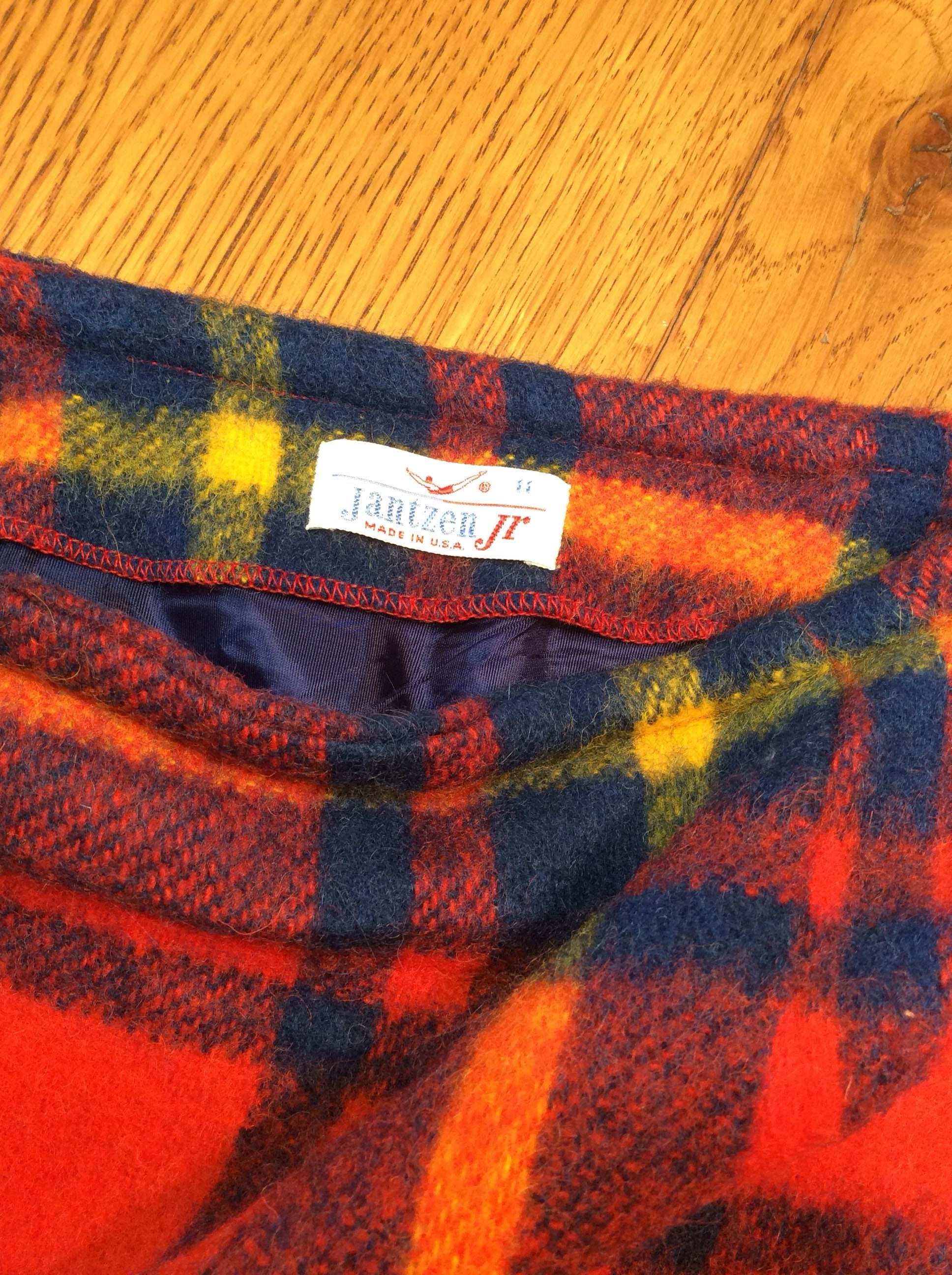 70's Jantzen Jr Plaid Wool Skirt - Etsy