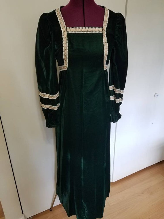 Vintage Handmade Velvet Victorian Dress - image 1