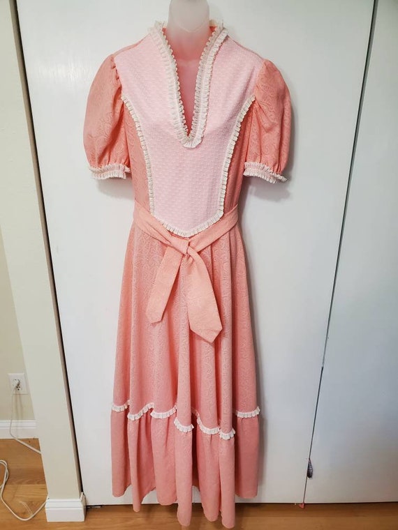 Vintage Paisley and Lace Bubblegum Prairie Dress