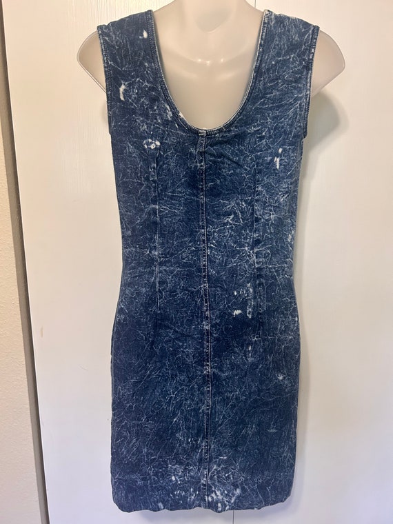 Vintage Acid Wash Bodycon Dress - image 3