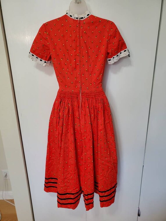 Vintage Floral and Lace Smocked Maxi Dress - image 3