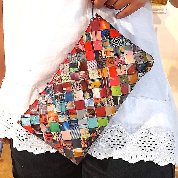 Handmade Recycled  Paper Clutch Bags